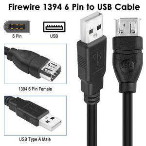 Herfair Firewire 6-Pin to USB Adapter Cable IEEE 1394 Firewire 400 Female to USB 2.0 Male Converter Connector Cord for Computer Connecting Old External Hard Driver/Camcorder/Camera/Scanner