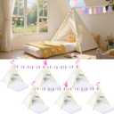 PLULON 6 Pack Teepee Tent for Kids Sleepover Tents Bulk for Girls Slumber Party with Inflatable Airbed and Decorations Play Teepee Christmas Birthday Gift (White)