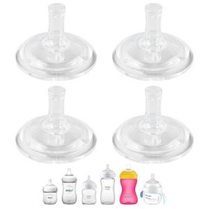 Sippy Straw Cup Nipples for Philips Avent Natural Baby Bottles, My Grippy Spout Sippy Cup and Natural Trainer Sippy Cup, Soft 100% Silicone Sippy Spout Nipples, 8m+, 4 Count