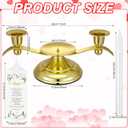 Landhoow 3 Unity Floral Candles for Wedding Ceremony Set with Golden Holder White Pillar and Taper Candles Religious Wedding Catholic Anniversary Big Events Gifts for Couple