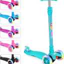 BELEEV A2 Scooters for Kids 3 Wheel Kick Scooter for Toddlers Girls Boys, 4 Adjustable Height, Lean to Steer, Light up Wheels, Extra-Wide Board, Easy to Assemble for Children Gift Sport Toys Ages 3-12