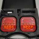 Yinaolan Magnetic Wireless LED Trailer Rear Lights Kit, Wireless Trailer Lights for Towing, 2PCS Rechargeable Universal LED Tail Light Kit for Tow Truck Trailers, Caravans, Campers, RVs, Vans, Boats