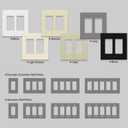 2 x ENERLITES Screwless Decorator Wall Plate Child Safe Outlet Cover, Size 2-Gang 4.68" H x 4.73" L, Unbreakable Polycarbonate Thermoplastic, SI8832-LA, Glossy, Light Almond