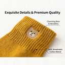 5/10 Pairs Cute Smiling Face Sock Embroidery Ankle Novelty Funny Socks Gifts for Womens Socks (10 pairs Bear sock)