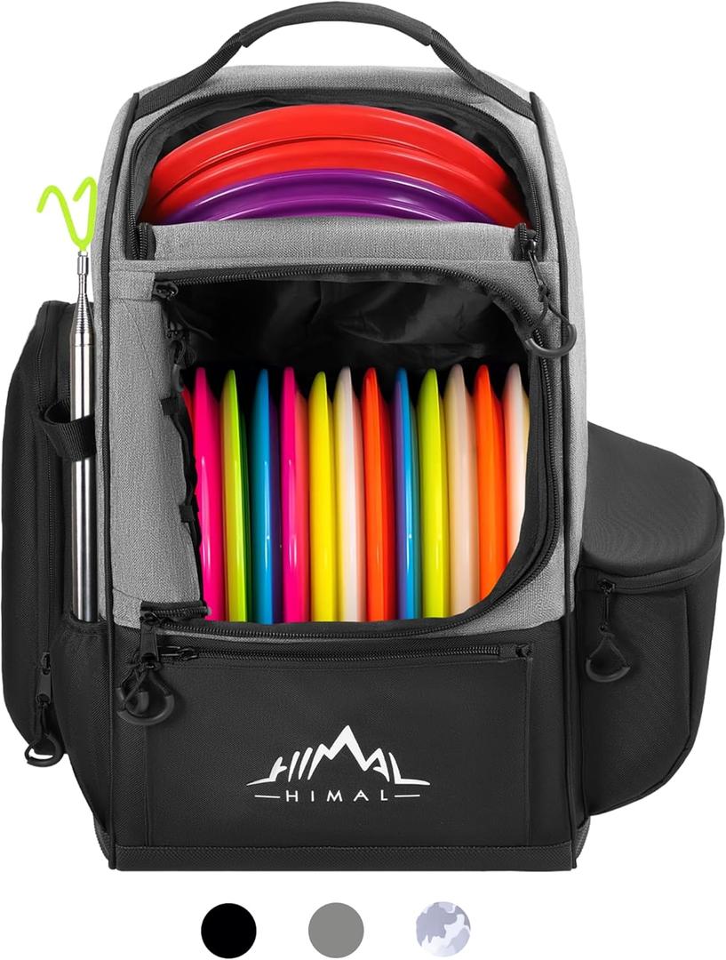 Himal Outdoors Disc Golf Bag with 30+ Disc Capacity, Durable Disc Golf Backpack for Men Multiple Storage Pockets