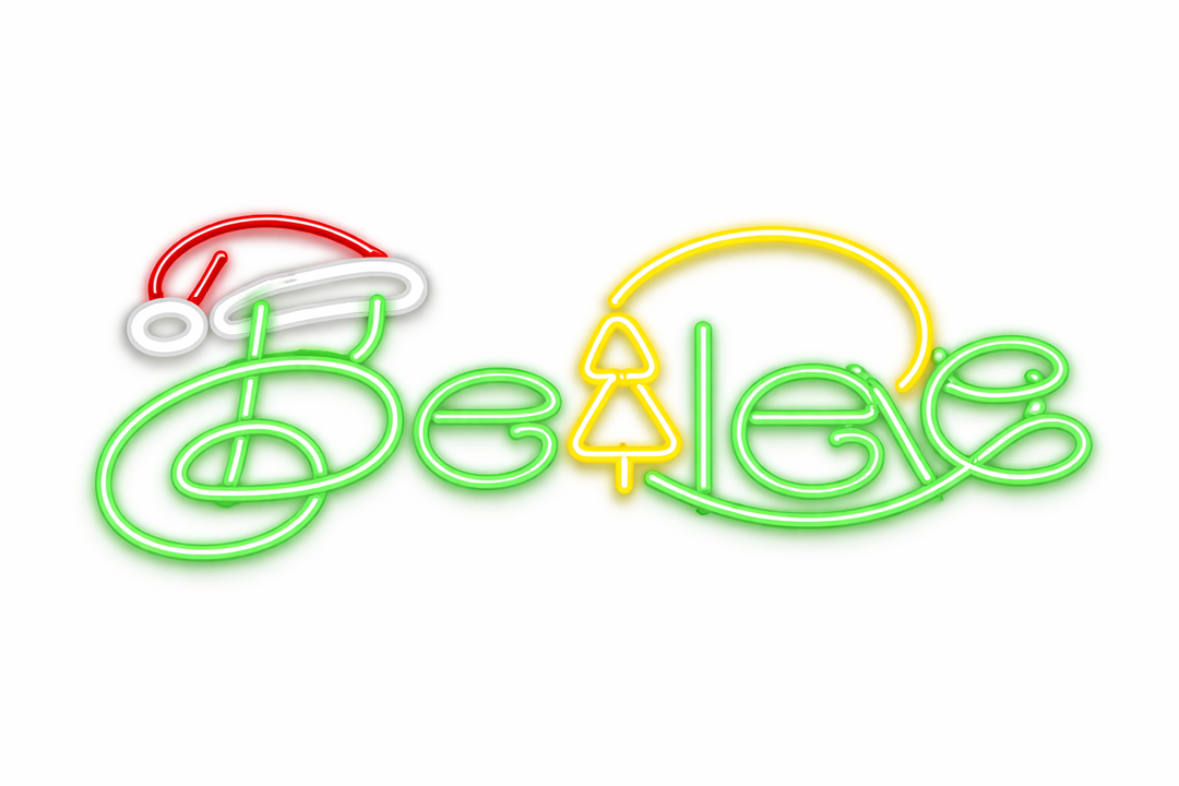 Merry Christmas Neon Sign for Home Wall Decor LED Believe Light up Sign USB Powered Xmas Lights Neon for Room Decor Bar Beer Club Party, Family Indoor Gifts Decorative