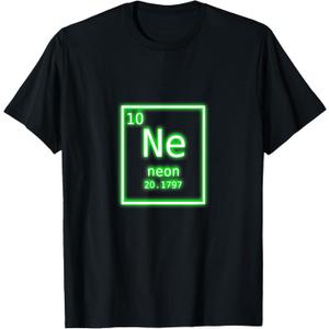 Neon Element Green Periodic Table Chemistry Nerd Costume T-Shirt Small