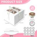 28Packs 7x7x5 Inch Small Cake Boxes, White Bakery Boxes with Window, 7 inch Cake Containers with Lids for Easter and Mother's Day Cheesecake, Cakes.(7 * 7 * 5inch/28pcs)