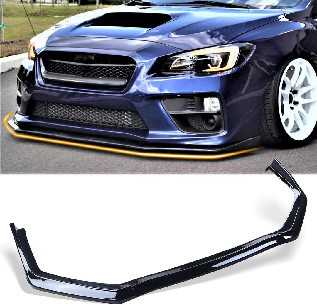 Front Bumper Lip Fit for 2015-2021 Subaru WRX STI Sedan Chin Splitter Spoiler Diffuser Protector Guard Wing Body Kit Air Dam Subaru WRX Accessories(Glossy Black)