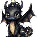 365RUSTIC Black Dragon Christmas Tree Keepsake Ornaments, Funny Dragons Themed 2 Side Printed Flat Wooden Ornament, Xmas Hanging Decor