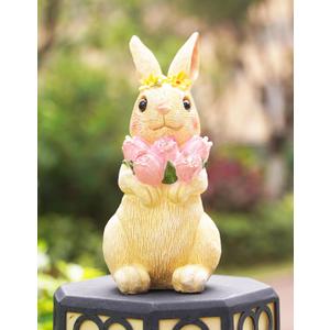 Rabbit Solar Garden Statues Outdoor Decor-Outdoor Statues for Garden,Patio, Balcony, Yard Ornament-Birthdays Gifts for Women,Mom,Grandma,Wife,Sister