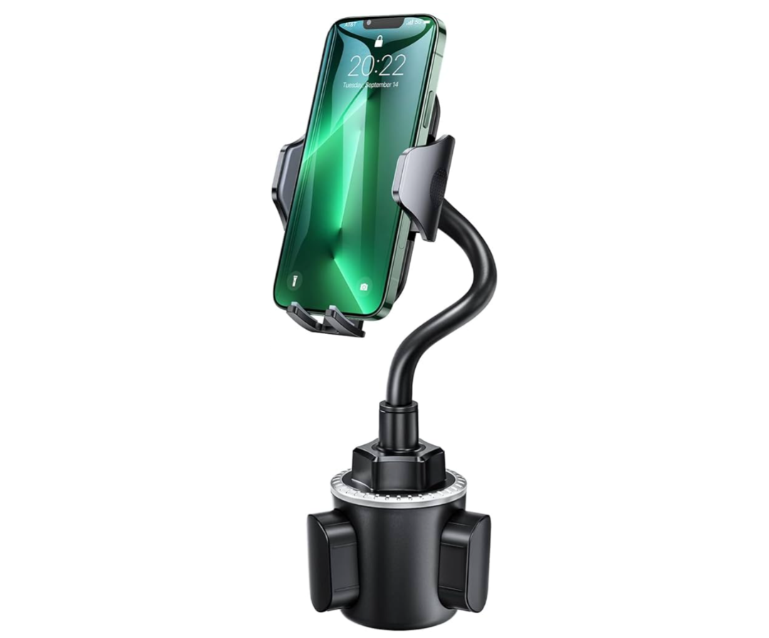 Andobil Military-Grade Cup Phone Holder for Car/Truck, [2025 Enhanced] 13" 360° Adjustable Gooseneck w/Anti-Shake Car Mount, Universal Car Phone Holder for iPhone/Samsung All 4.0-7.0" Devices