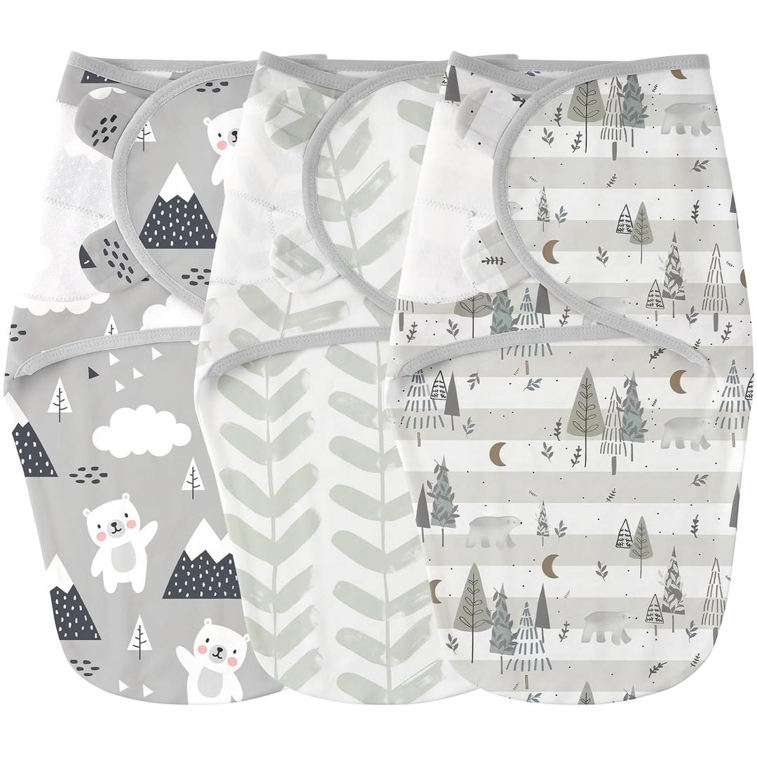 Yoofoss Baby Swaddles for Newborns 100% Organic Cotton, Adjustable Swaddle Sleep Sack 0-3 Months Newborn Swaddle Sack, Breathable Soft(Small)