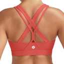 RUNNING GIRL Sports Bras for Women,Seamless Strappy Sports Bra High Support Crisscross Back with Removable Pads (Red, S)