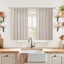 Curtains for Kitchen Bathroom Window,Sheer Linen Decorative Curtains for Bedroom Curtains, 2 Pack 42" x 40"