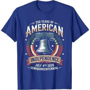 America 250 Tee – 250th Independence Day Shirt for Men Women Kids, Navy, XL Size