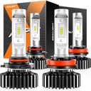 SEALIGHT H8/H9 and 9005/hb3 Fog Light, 60,000LM ATV 6 Times Brightness Fog Bulbs,Easy Plug-N-Play Fog Bulbs, Pack of 4