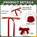 4 x 24Pcs Pre-Tied Christmas Tree Bows, 5x7 Inch Red Velvet Bows with 3/8" Ribbon for Xmas Tree Ornaments, Wreath, Garland, Gift Wrapping and Festive Indoor Holiday Decor