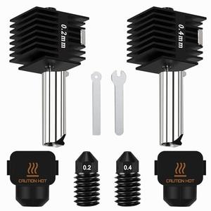 HIKUDIY 2PCS 0.2mm+0.4mm Hotend Kit for Bambu Lab A1/A1 Mini, 3D Printer Parts Replacement Print Head for Bambu Lab A1/A1 Mini 3D Printer