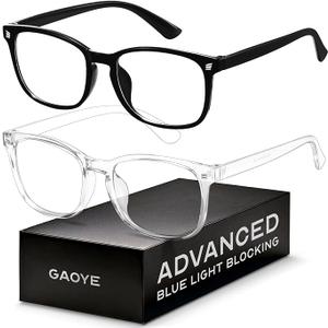 Gaoye Blue Light Glasses for Men  Blocking Square Eyeglasses, Anti UV Ray Computer Gaming Glasses Blue Blockers for Women