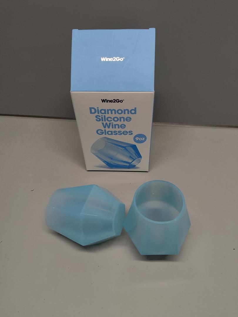 Wine2Go Diamond Silicone Wine Glasses 9oz