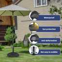 Patio Umbrella Base Heavy Duty with Wheels, Max 100lb Fillable Umbrella Stand Mobile Square Market Stand, Windproof Outdoor Umbrella Holder for Deck, Poolside, Lawn, Fits Muti Sized Umbrellas