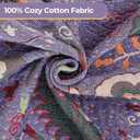 Boho Throw Blanket for Bed,100% Ultra Cotton Soft Breathable Bed Throw Floral Printed Farmhouse Decor Rustic Bed Throws for Couch Sofa Quilt Purple Flowers 60" x 80"