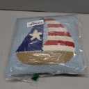 Peking Handicraft Patriotic Boat Polyfill Hook Throw Pillow, 10-inch Square, Home Decoration