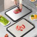 Titanium Cutting Board Double Sided Food Grade, Pure Titanium and Wheat Straw PP, Titanium Cutting Boards for Kitchen, Large Chopping Board 16"x12", Dishwasher Safe, Easy to Clean