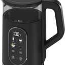 OVENTE Electric Kettle, 1.7L Fast Boiling Water Heater with Digital Touchscreen, Double-Wall Cool Touch Exterior, 5Hr Keep Warm, Auto-Shut Off, Boil-Dry Protection and Borosilicate Glass, Black KD96B