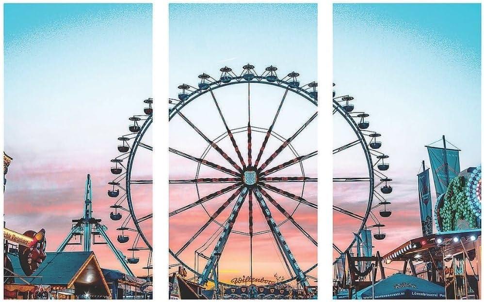Fun Express Ferris Wheel Backdrop Banner - 9 feet Long - County Fair and Carnival Party Dcor - VBS Vacation Bible School Supplies/Decor