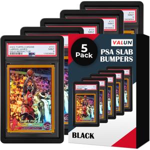 VALUN 5 Pack PSA & CGC Slab Guards (Blackout Edition) Hard TPU PSA Slab Protector Guard for Graded Cards PSA Slab Bumper Guard for PSA Slabs Card Slab Protector for PSA Card Protection