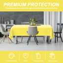 54IN X 320FT Plastic Table Cover Roll with Cutter Box, Cut to Size Plastic Table Cloths for Parties, Birthday, Disposable Tablecloth Roll for All Shape Tables (Light Yellow, 54 Inch X 320 Feet)