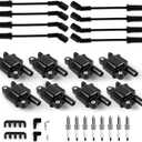 UF413 8 PCS Ignition Coil Pack & 19299585 8PCS Iridium Spark Plugs & 8PCS Wires Fits For Chevy Silverado 1500 GMC Pontiac G8 Grand Prix H3 Tahoe Yukon Replacement for D510C 5C1554