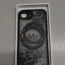 Cute Case for iPhone 16 Case with Stand [ Compatible with MagSafe ] Kawaii Black Cat & Floral & Butterflies Pattern Design 360 Magnetic Ring Kickstand Phone Cover for Women Girls Boys