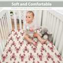 Red Lobster Baby Crib Sheets for Boy Girl 52"x28" Nautical Marine Animal Soft Snug Fitted Crib Mattress Cover Neutral Sea Beach Summer Nursery Baby Sheet for Standard Crib and Toddler Mattress (One size)