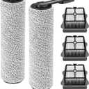 Floor ONE S5 Roller Brushes Replacement and HEPA Filter For Tineco Floor One S5, Floor One S5 Pro Cordless Vacuum Cleaner, Replacement Parts Include 2 Brush Rollers 3 Filters 1 Cleaner Brush