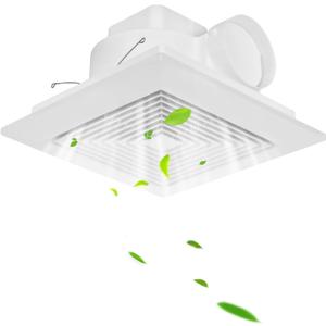 Bathroom Exhaust Fan, Quiet Square Bathroom Ceiling Fan 100CFM,1.0 Sones Low Noise,All-Copper Motor, 4-Inch Duct, Installation Size 7.8"x7.8", Ideal for Home, Hotel, Office