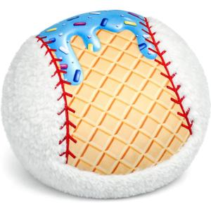 HunnmingRe 14 Inch Ice Cream Drip Baseball Plush Pillow, Soft Stuffed Sports Cushion for Sofa Bedroom Decoration Baseball Team Gift Party Favor(Blue)