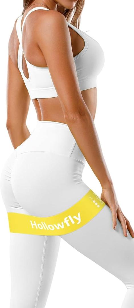 12 Pcs Latex Resistance Loop Exercise Bands for Booty Workout Stretch Exercise Bands Non Slip for Legs Squat Resistance Loop Women Men Starter Butt Hip Thigh Fitness (Yellow)