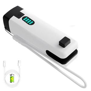 HSLGOVE 3-IN-1 Mini Bag Sealer, Rechargeable Bag Sealer Heat Seal with Cutter, Flash-light and Magnet Mini Bag Resealer Machine for Plastic Bags Snack Bags-Beigewhite