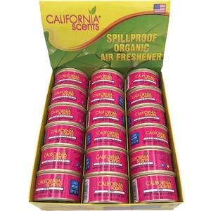California Scents Spill proof Organic Air Freshener, Fragrance for Home Office Car, 1.5 Ounce Canister - Pack of 12 (Coronado Cherry)