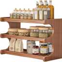 3-Tier Desktop Storage Shelf, Wooden Display Organizer, 19.7 x 7.9 x 14.2 inches, Brown