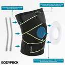 Bodyprox Knee Brace with Side Stabilizers & Patella Gel Pads for Knee Support, X-Large