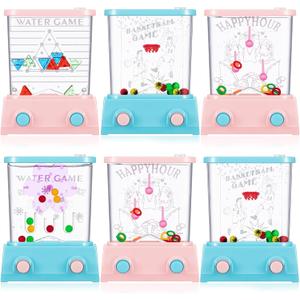 Sumind 6 Pack Mini Water Ring Toss Game for Kids, Retro 80s 90s Handheld Water Toy, Easter Basket Stuffers Bulk, Birthday Party Favors, Classroom Prize Toy(Pastels)