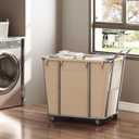 CHOEZON Laundry Sorter, 313L Large Laundry Basket, Rolling Hamper, Minimalist Laundry Organizer on Wheels, for Laundry Room, Bedroom, Guest Room, Beige TXY09WM, 38.3"L x 21.6"W x 35.8"H