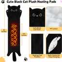 Cat Heating Pad-USB Heated Plush Stuffed Animals for Period Cramps and Menstrual Pain Relief,22 Portable Electric Kitten Heating Pads,Built-Pocket Plushies Women Girls Birthday Gift,Black