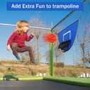 Trampoline Basketball Hoop, with 2 Balls, Easy to Assemble Sturdy for Dunk Fit, Waterproof, Accessory of Trampoline, Green