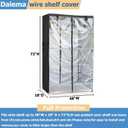 Waterproof Shelf Cover,Outdoor 600D Heavy Duty Dustproof Storage Shelves Cover,48''x18''x72'' Shelf Covers for Wire Shelving with Zippers,Storage Rack Covers with Clear Front