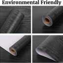 5 x Peel and Stick Wallpaper Black Wood Wall Paper - 17.5 x 100 Inch Self Adhesive Wallpaper Peel and Stick, Easy to Paste Wall Contact Paper for Stand Liner, Table and Door Makeover Decor